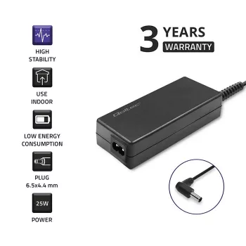 Fonte de alimentação Qoltec 51774 para monitor LG 25W | 1,3A | 19V | 6,5 * 4,4 + cabo de alimentação