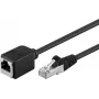 Cabo de extensão Wentronic Goobay CAT 5e F/UTP, preto, 10 m - material de cobre, ficha RJ45 (8P8C) conector fêmea RJ45 (8P8C) (91885)
