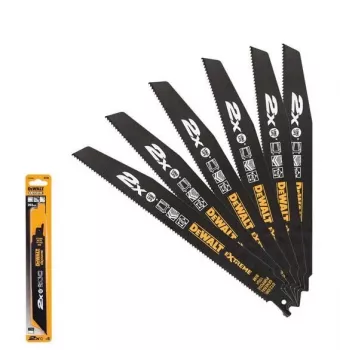 Lâmina de serra de vaivém/serra de recortes/serra sabre DeWALT DT2408L-QZ Lâmina de serra de vaivém Aço de alto carbono (HCS) 5 unid.