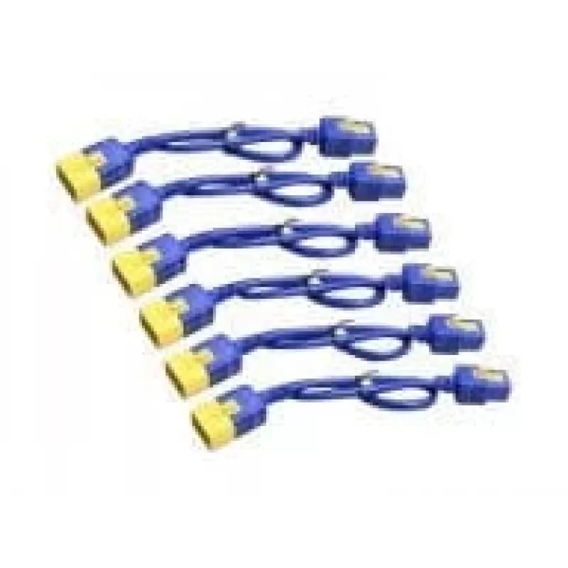 Conjunto de cabos de alimentação APC (6 unid.), com bloqueio, C19 para C20, 1,8 m, azul, 1,8 m, conector fêmea C19, conector fêmea C20