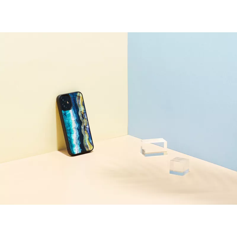 Capa de proteção iKins para Apple iPhone 12 mini — padrão de ágata roxa