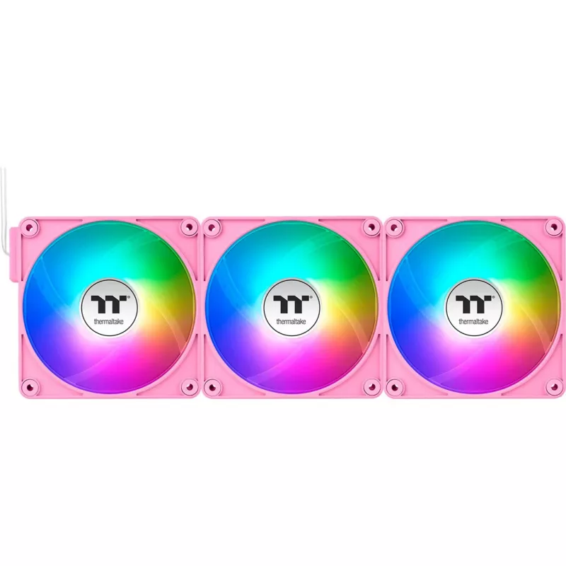 Ventoinhas de caixa Thermaltake CT120 EX ARGB 120mm rosa pack de 3