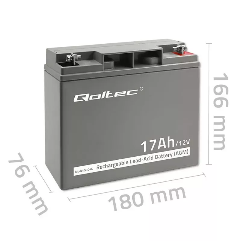 Qoltec 53046 bateria AGM 12 V 17 Ah, máx. 255 A