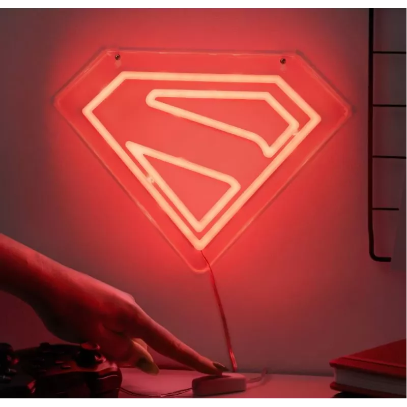 Luz néon LED de parede Paladone Superman PP14478SMTVN, placa decorativa de parede