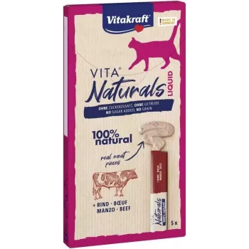 Alimento húmido para gatos Vitakraft Naturals pasta de vaca 75 g saco, sem cereais, sem glúten, sem conservantes