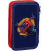 Estojo de lápis Kids Euroswan 2 fechos com acessórios Spiderman vermelho-azul