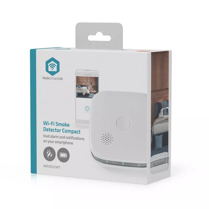 Detetor de fumo Nedis WIFIDS21WT sensor de fumo inteligente Wi‑Fi para segurança doméstica