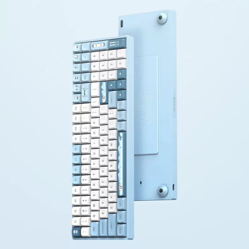 IQUNIX F97 Wintertide teclado gaming sem fios, RGB, interruptores MX Brown, US