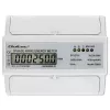 Contador eletrónico bidirecional trifásico Qoltec | Contador de consumo de energia para calha DIN | 400V | 100A | LCD | 4P