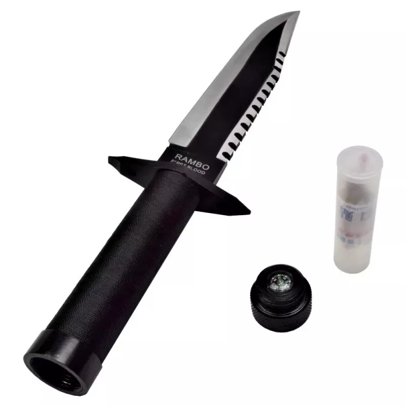 Cinema Classic Rambo I CC-H1 faca grande com bainha de couro, 360 mm, preta