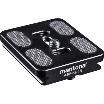 Walimex Mantona Placa de libertação rápida para cabeça de esfera Fortress Arca Swiss, 52 mm preto (1021467)