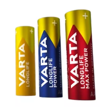 Pilhas alcalinas AA Varta LONGLIFE Cube pack de 12 (modelo 04106 301 132)