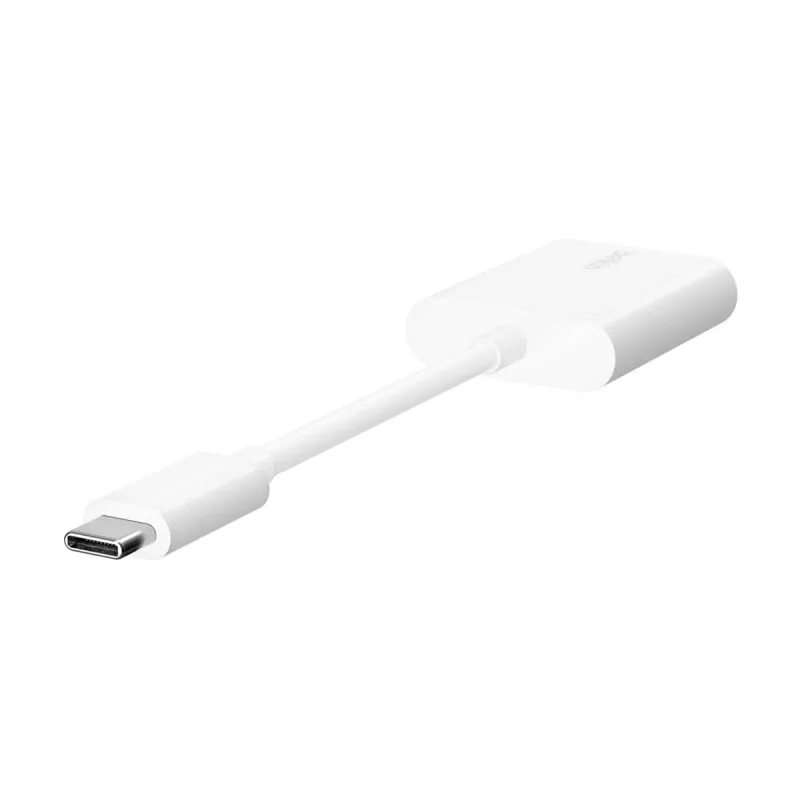 Belkin F7U081BTWH RockStar adaptador de áudio e carregamento USB-C, branco