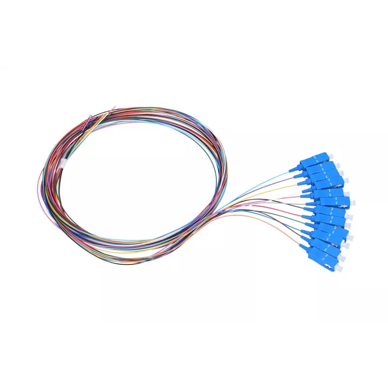 Conjunto de pigtails SC/UPC monomodo Extralink G.652D 900µm FTTH 1,5 m 12 unid. 12 cores