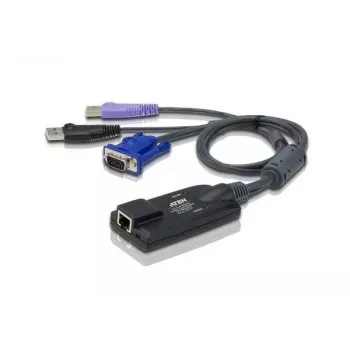 Cabo adaptador KVM ATEN USB - VGA para Cat5e/6 (módulo CPU), com leitor de smartcard e suporte Virtual Media