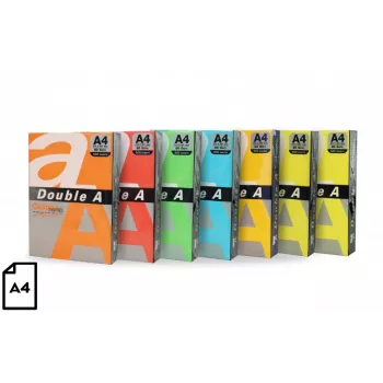 Papel colorido Double A, 80 g, A4, 500 folhas, Rainbow 5, 5 cores