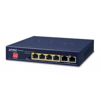 PLANET GSD-604HP - Switch - 4 x 10/100/1000 (PoE+) + 2 x 10/100/1000 (Uplink) - secretária - PoE+ (55 W) (GSD-604HP)