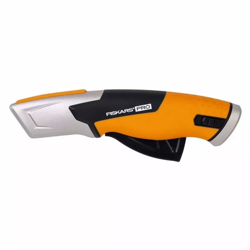 Fiskars 1062938 faca universal preta, laranja faca de lâminas trapezoidais