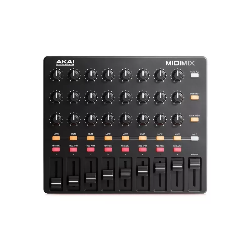 Controlador MIDI Akai MidiMix 3 canais preto vermelho