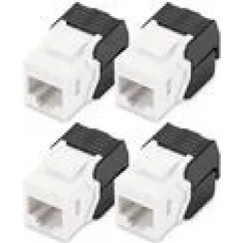 Digitus CAT 6 Keystone Jack não blindado 4 unid. plano preto branco RJ-45
