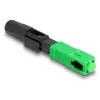 Conector rápido de fibra ótica DeLOCK SC simplex macho APC para montagem no local