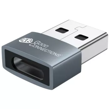 Adaptador Good Connections USB 2.0 macho A para USB-C fêmea caixa de alumínio cinzento (USB-AD203)