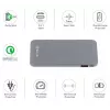 Powerbank portátil Tellur QC 3.0 carregamento rápido, 5000 mAh