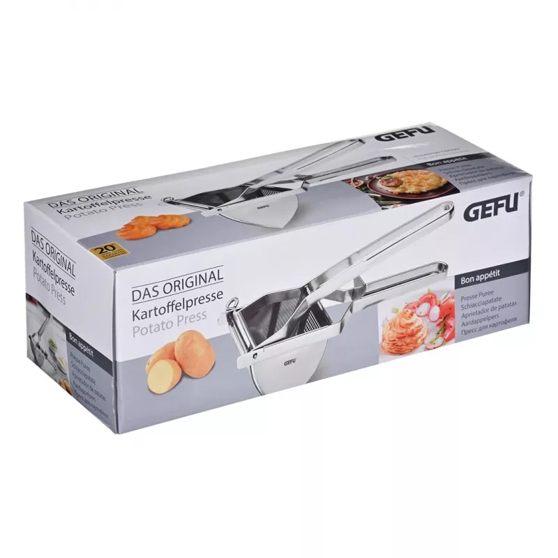 Espremedor de batatas GEFU Original 13300, aço inoxidável, espremedor de cozinha manual