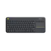 Logitech Wireless Touch Keyboard K400 Plus - Teclado - com touchpad - sem fios - 2,4 GHz - Bélgica - Preto