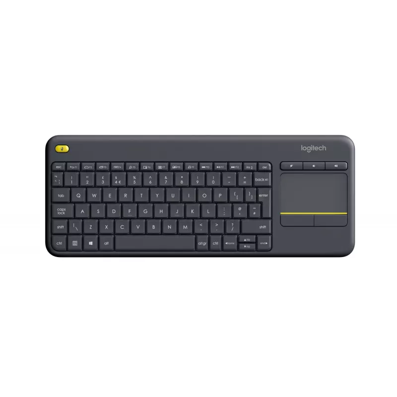 Logitech Wireless Touch Keyboard K400 Plus - Teclado - com touchpad - sem fios - 2,4 GHz - Bélgica - Preto