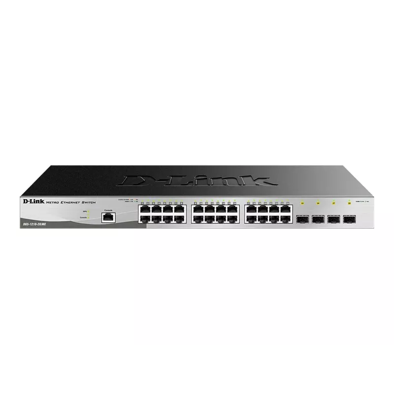 D-Link DGS-1210-28/ME/E Switch de rede Gerido L2+ Gigabit Ethernet (10/100/1000) 1U Preto, Cinzento