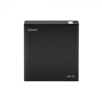 Unidade externa slim DVD±RW SAVIO AK-43, USB 2.0, preta, suporta leitura/gravação de CD/DVD (24x CD, 8x DVD)