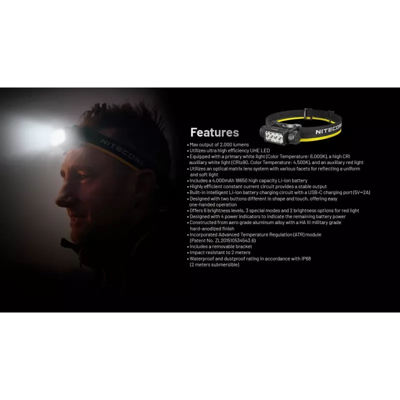 Lanterna de cabeça Nitecore HC65 UHE