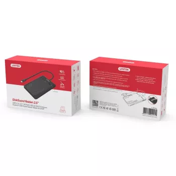 Unitek Y-3036A - Caixa para disco rígido DiskGuard Raiden 2.5 USB-C para SATA III 2,5