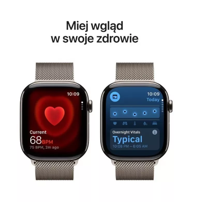 Apple Watch Series 11 GPS + Cellular 42mm caixa de titânio Natural com bracelete Milanese Loop Natural