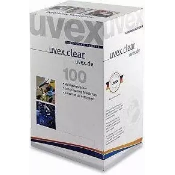 Panos de limpeza UVEX 9963005 — embalagem com 100 unid. para a manutenção de equipamento de proteção e dispositivos