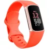 Fitbit Charge 6 - Champagne Gold Aluminium - monitor de atividade com Infinity Band - silicone - cor de coral - NFC, Bluetooth - 37,64 g (40-56-7910)