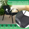 Conjunto de jardim Extralink Black Forest, têxtil duas cadeiras + mesa preta