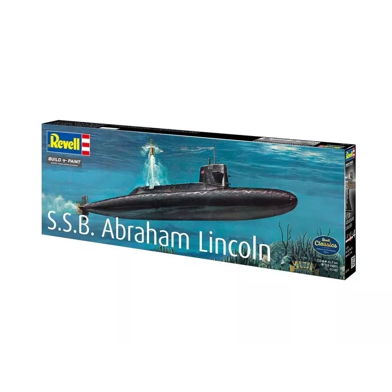 Maquete de navio em plástico REVELL S.S.B. Abraham Lincoln escala 1/253 kit