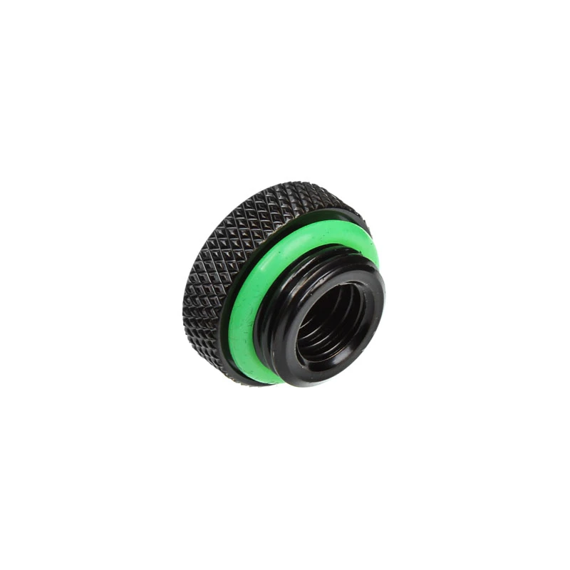 Fitting BitsPower BP-MBWP-C06V2 — conector de refrigeração líquida em latão preto, 18×18×10 mm