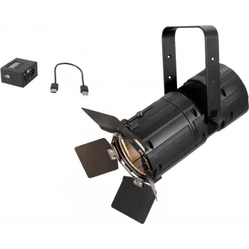 Projetor Fresnel EUROLITE PFR-50 WW interface DMX, branco quente, controlo DMX