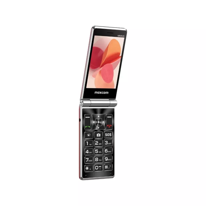 Maxcom MM835L telemóvel de abrir 4G, Dual SIM, 3,5 polegadas (8,89 cm), USB-C, vermelho
