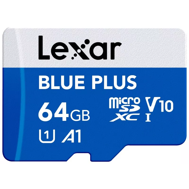 Cartão de memória MicroSDXC Lexar BLUE PLUS 64 GB UHS‑I 100 MB/s U1 V10 (azul)