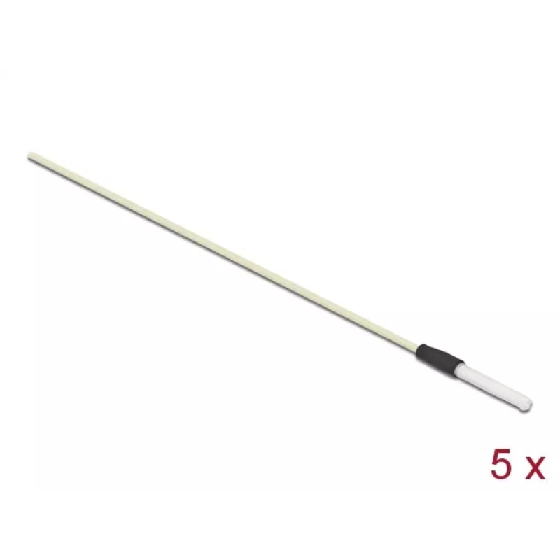 Delock 86781 Cotonetes de limpeza para fibra ótica, 15 cm, branco, 5 unid.