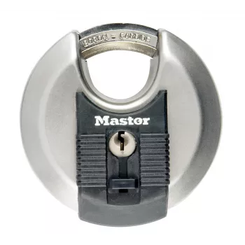 Cadeado de disco MASTER LOCK 70 mm Excell aço inoxidável, arco protegido, chave diferente