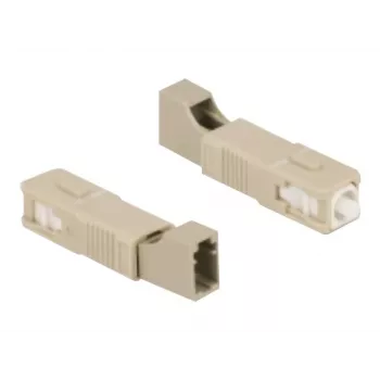 Acoplador híbrido de fibra ótica DeLOCK SC Simplex macho para LC Simplex fêmea bege