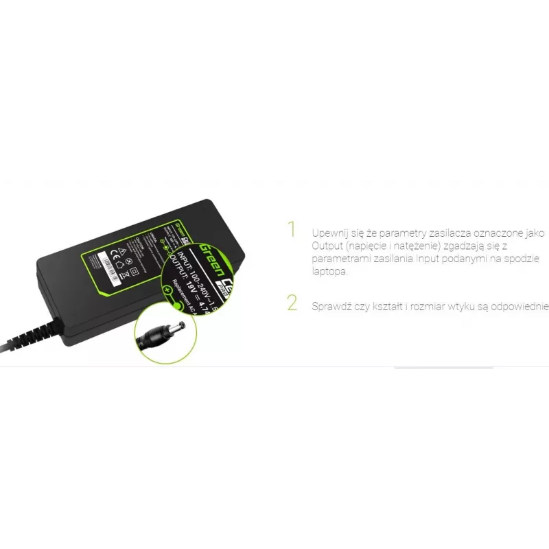 Adaptador de alimentação Indoor Green Cell AD19P 40W preto