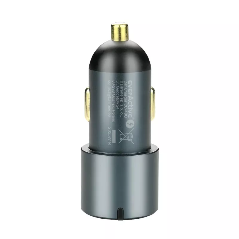 Carregador de automóvel everActive CC-40Q QC3.0 60W, adaptador USB para carregar dispositivos móveis