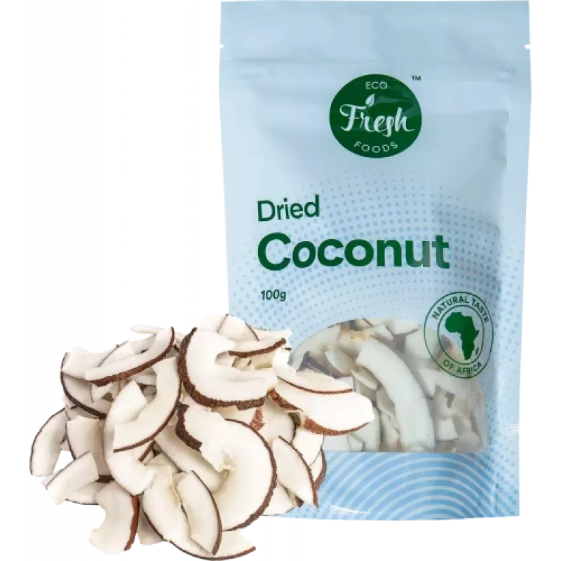 Coco seco Eco fresh foods 100 g – coco ralado desidratado, embalagem de 100 g