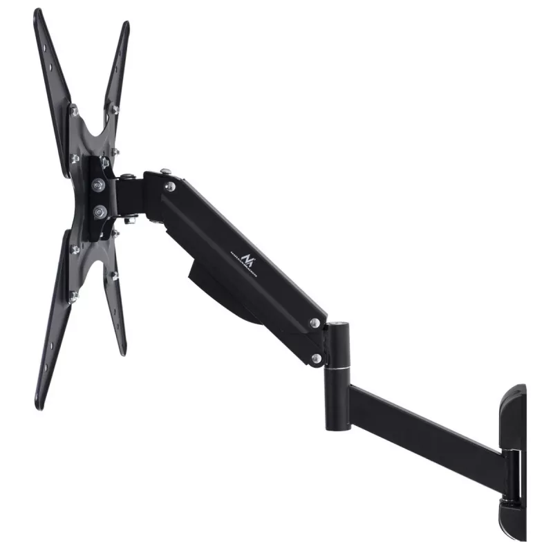 Suporte de TV com mola a gás MACLEAN MC-784 para televisores de 32–55 polegadas, inclinação e altura ajustáveis, carga máx. 21 kg, montagem na parede, preto